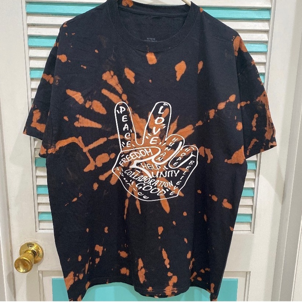 Custom Reversed Dyed Peace tee